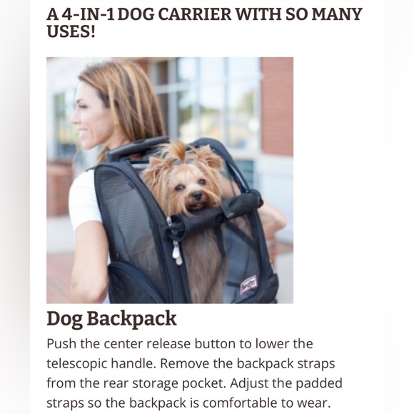 Snoozer Pet products- roll around Travel Dog / Cat carrier backpack 4 in 1 - Picture 9 of 16